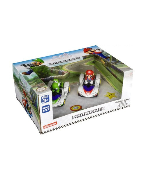 Pull N Speed Mario Kart P-Wing Twin Pack – Pull Back Racing Cars Set (Mario & Character Vehicles) 1:43 Scale Toy for Kids الصورة الرئيسية