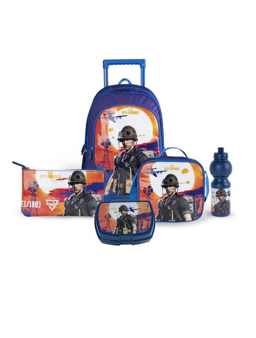PUBG Battlegrounds Lone Survivor V2 5-in-1 School Set 18 Inch – Backpack, Lunch Bag, Pencil Case & Accessories Set (TBT235IN1C30-18)
