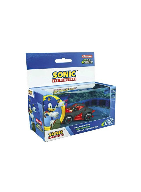 Pull N Speed Sonic the Hedgehog Racing Car – Pull Back Action Toy Vehicle for Kids, Battery-Free Speed Car