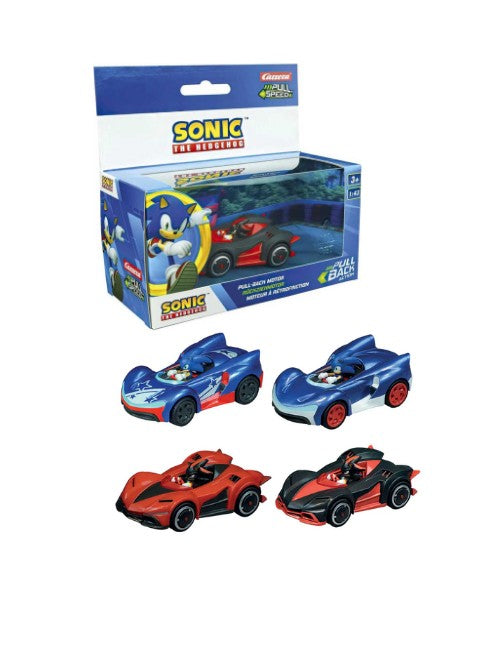 Pull N Speed Sonic the Hedgehog Racing Car – Pull Back Action Toy Vehicle for Kids, Battery-Free Speed Car الصورة الرئيسية