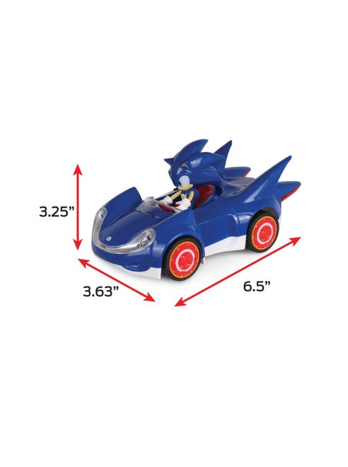 Pull N Speed Sonic the Hedgehog Racing Car – Pull Back Action Toy Vehicle for Kids, Battery-Free Speed Car