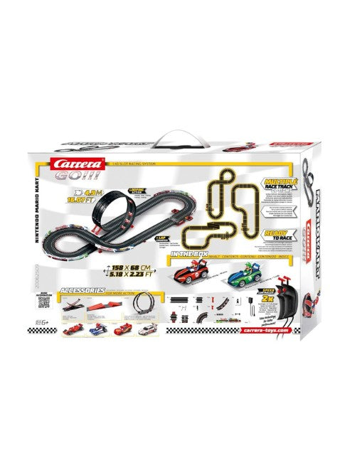 Carrera GO!!! Mario Kart Wii Slot Car Racing Set 4.9M 16.08ft 1:43 Scale with Mario & Luigi Cars Turbo Controllers 62509