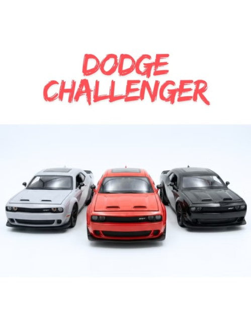 Dodge Challenger Hellcat Diecast Model Car 1:24 Pullback الصورة الرئيسية