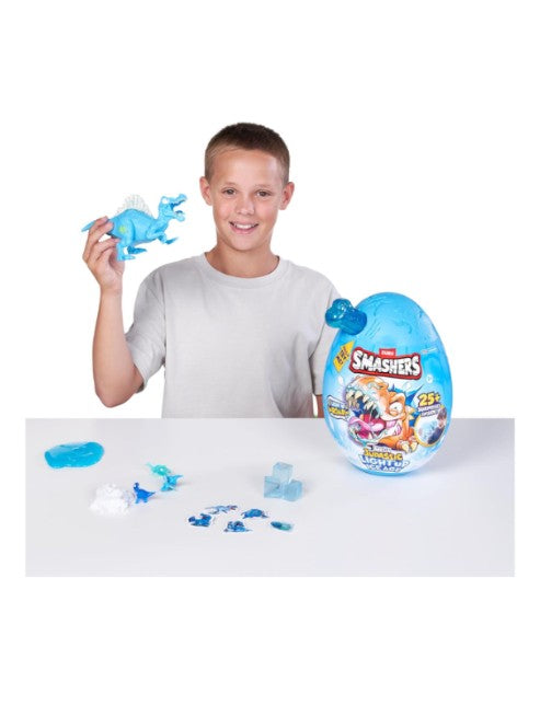 Smashers Dino Ice Age Mega Egg S1 7413 Light Up Dinosaur Surprise Egg with 25+ Surprises Kids Toy