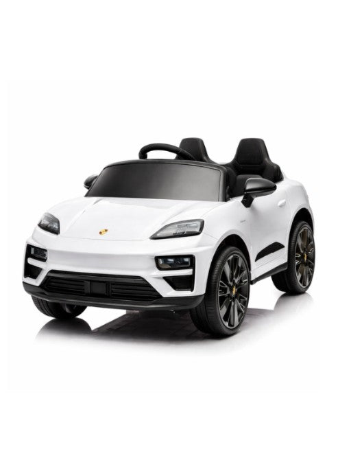 Porsche Macan 12V Ride-On Car for Kids Dual Motor EVA Wheels Leather Seat Parental Remote, White