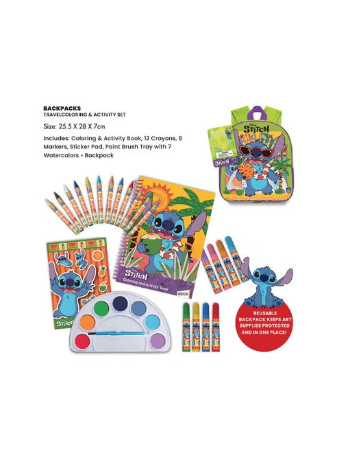 Disney Stitch Super Activity Set with Coloring, Stickers, and Design Tools Kids Creative Play Kit Ages 3 Plus