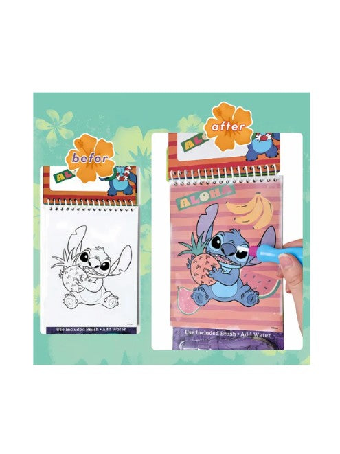 Disney Stitch Water Magic Pad 101047 Kids Reusable Coloring Activity Book with Water Pen Ages 3 Plus