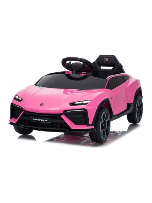 Lamborghini Lanzador Kids Electric Ride-On Car 12V with Leather Seats - Pink