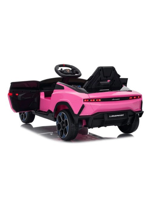 Lamborghini Lanzador Kids Electric Ride-On Car 12V with Leather Seats - Pink