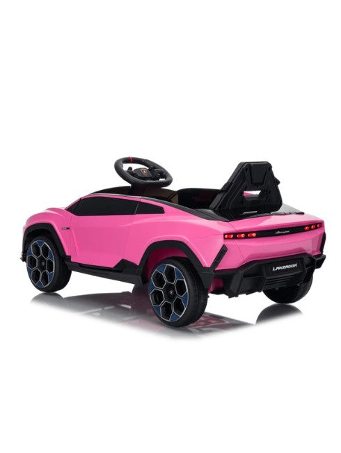 Lamborghini Lanzador Kids Electric Ride-On Car 12V with Leather Seats - Pink