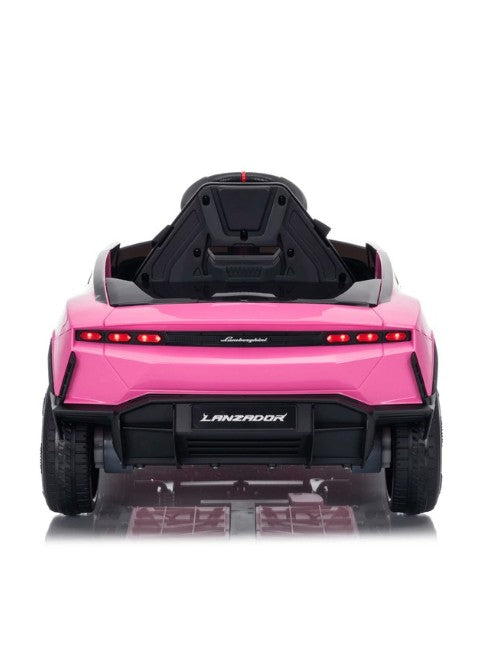 Lamborghini Lanzador Kids Electric Ride-On Car 12V with Leather Seats - Pink