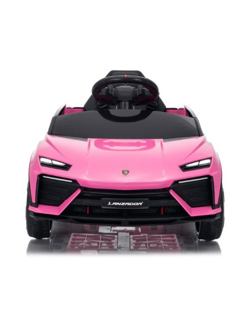 Lamborghini Lanzador Kids Electric Ride-On Car 12V with Leather Seats - Pink