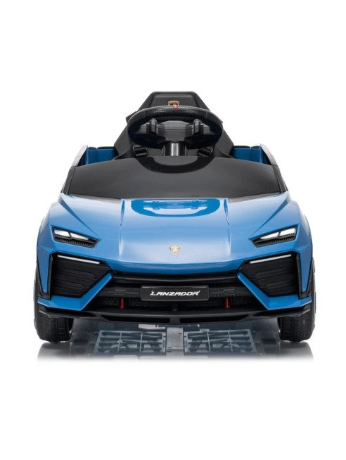 Lamborghini Lanzador Kids Electric Ride-On Car 12V with Leather Seats - Blue