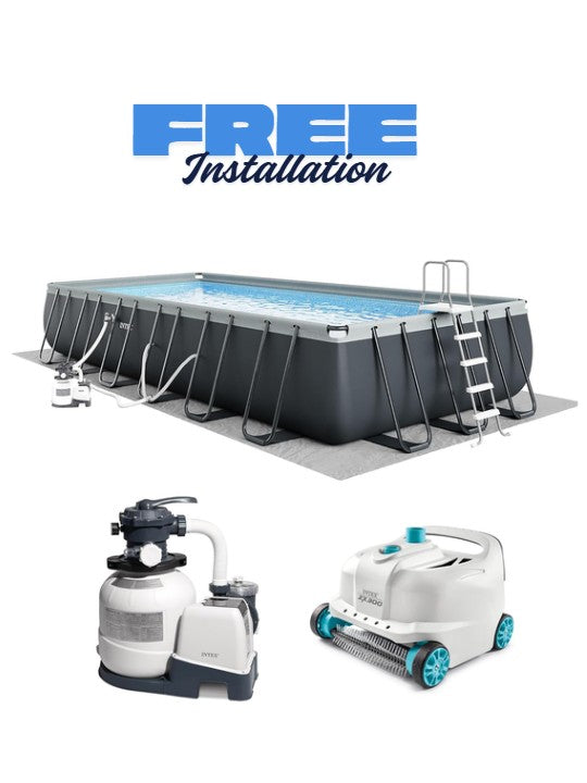 Intex 24 Feet Rectangular Ultra XTR Frame Swiming Pool (732 x 366 x 132 cm) Main image