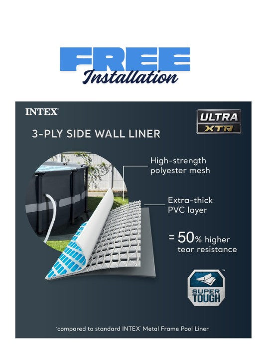 Intex 24 Feet Rectangular Ultra XTR Frame Swiming Pool (732 x 366 x 132 cm)