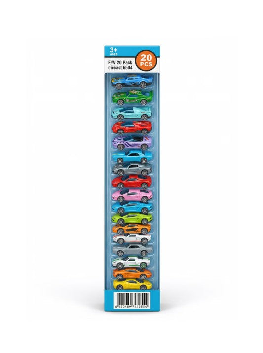 20 Pack Die-Cast Cars Set 6504 – Assorted Metal Vehicles الصورة الرئيسية