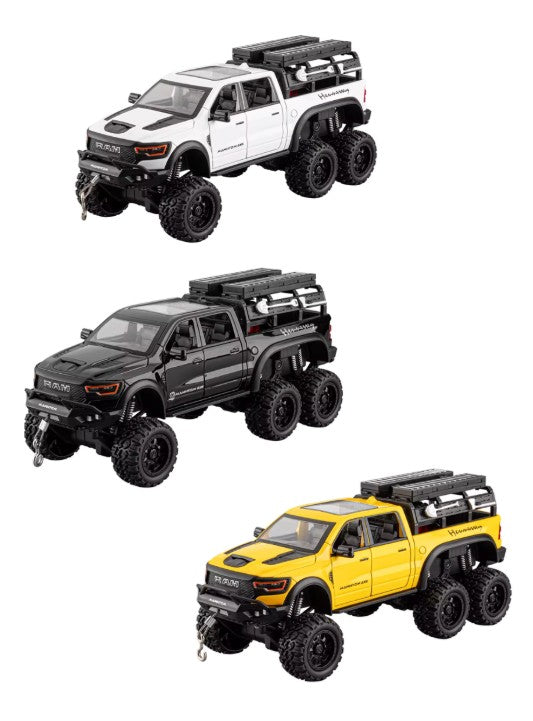 Dodge RAM 6x6 Diecast Model Car 1:24 Scale – Assorted Colors الصورة الرئيسية