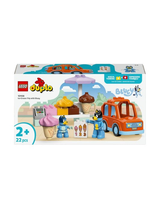 LEGO DUPLO Ice Cream Trip with Bluey 10458 Building Set – 22 Pieces (Age 2+)