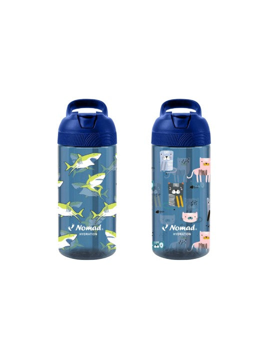 Nomad Water Bottle Sipper 0.5L Blue Shark Design صورة ثانوية