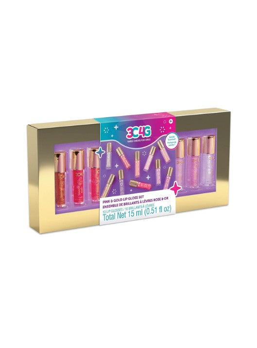 3C4G Pink & Gold Mini Wand Lip Gloss Set 10pk الصورة الرئيسية