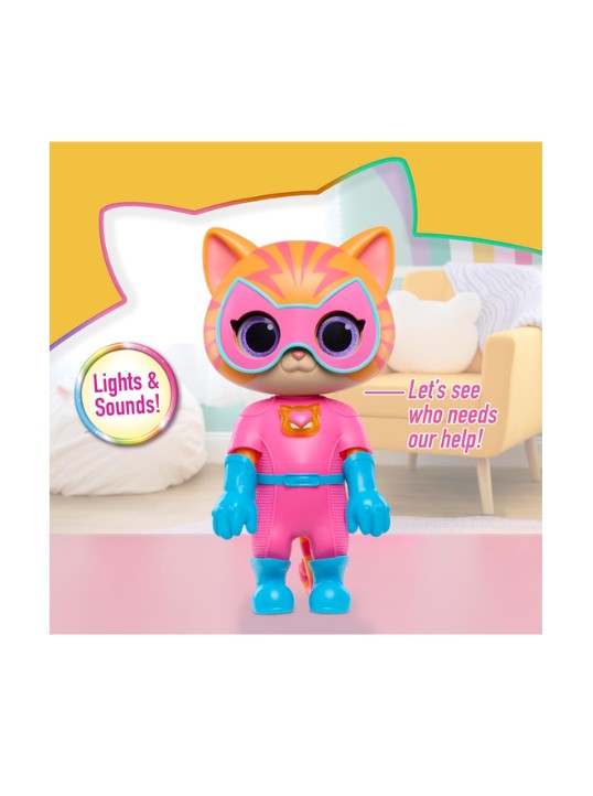 SuperKitties Cat-Tastic Transforming Ginny Lights and Sounds Figure, Kids Toys for Ages 3 Up