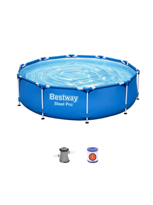 Bestway Steel Pro Frame Pool Set 305x76cm – Round Above Ground Family Swimming Pool with Durable Steel Frame Main image