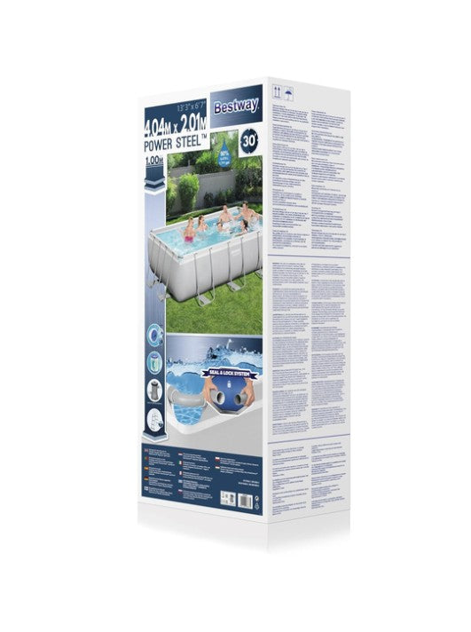 Bestway Power Steel Rectangular 4 Meter Swimming Pool -  404 x 201 x 100 cm
