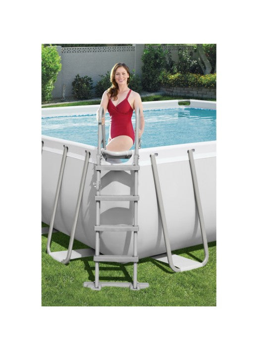 Bestway Power Steel Rectangular 4.8 Meter Swimming Pool Set 488 x 244 x 122 cm with Steel Frame, Sand Filter Pump, Ladder & Cover – Extra Large Family Above Ground Pool Secondary image