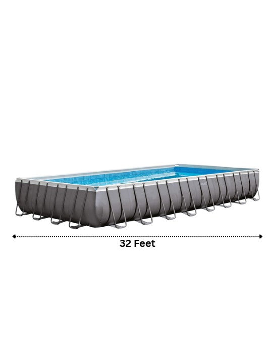 Intex Ultra Frame Rectangular Swimming Pool 32ft (975x488x132 cm) Heavy Duty Steel Frame Above Ground Family Pool Set with Filter Pump System SF-25KG Secondary image