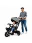 Tricycle LB-565HC Grey for Kids – Multifunctional Baby Trike with Push Handle, Canopy, Safety Guard & Storage Basket for Toddlers