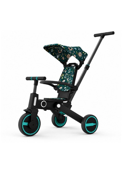Tricycle LB-111 Blue for Kids – Sturdy Baby Ride-On Trike with Parent Push Handle, Safety Guard, Comfortable Seat & Storage Basket for Toddlers