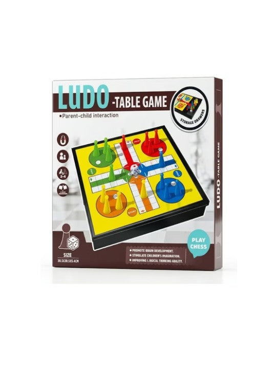 Magnetic Ludo Table Game with Storage Drawers - Educational Family Board Game
