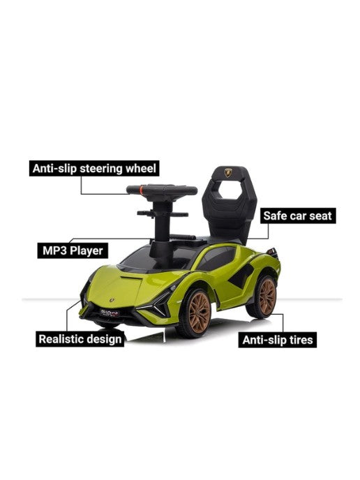 Licensed Lamborghini Ride-On Push Car for Toddlers - Green صورة ثانوية