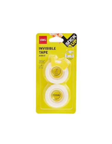 Deli A304 11 Invisible Tape With Dispenser - 12mm x 18.3m
