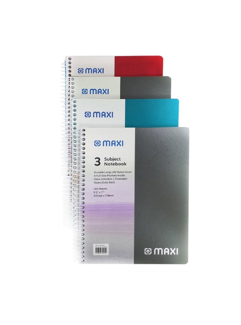 Spiral 4-Subject Notebook – 160 Sheets, 8.5 x 11 In - Assorted