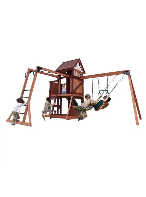Mount Peak - Vinson Massif Swing Set & Playhouse with Wooden Roof صورة ثانوية