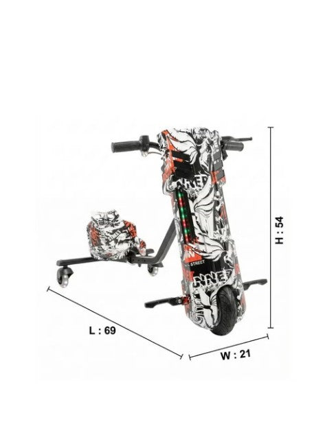 FT 36V Electric Drift Scooter for Kids & Teens – Rechargeable 3 Wheel Ride-On Drift Scooter with Powerful Motor, Stable Design, White صورة ثانوية