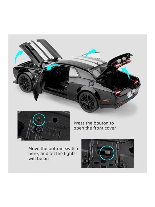Dodge Challenger SRT Hellcat D.98XN 1:24 Diecast Black