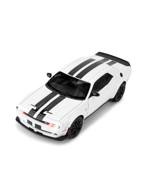 Dodge Challenger SRT Hellcat D.98XN 1:24 Pullback Diecast - White الصورة الرئيسية
