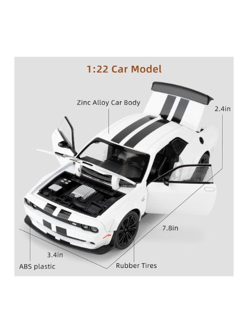 Dodge Challenger SRT Hellcat D.98XN 1:24 Pullback Diecast - White
