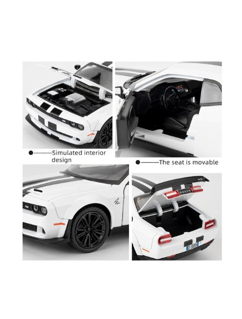 Dodge Challenger SRT Hellcat D.98XN 1:24 Pullback Diecast - White