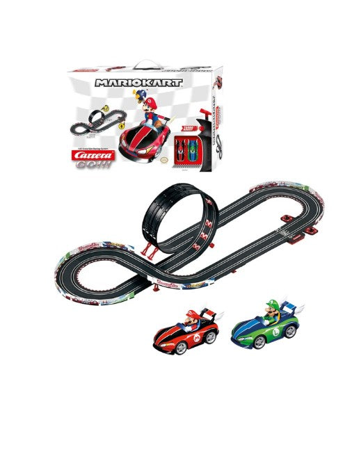 Carrera GO!!! Mario Kart Wii Slot Car Racing Set 4.9M 16.08ft 1:43 Scale with Mario & Luigi Cars Turbo Controllers 62509 الصورة الرئيسية