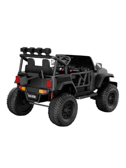 Monster Jeep 24V Ride-On Car 2-Seater – 4x4 Electric Off-Road Vehicle with 4 x 200W Motors, Lifted Suspension, Rubber Wheels, Parental Remote