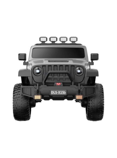 Monster Jeep 24V Ride-On Car 2-Seater – 4x4 Electric Off-Road Vehicle with 4 x 200W Motors, Lifted - Grey