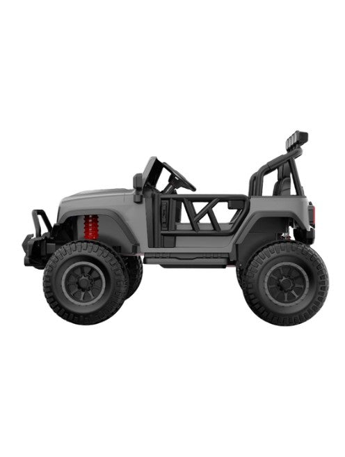 Monster Jeep 24V Ride-On Car 2-Seater – 4x4 Electric Off-Road Vehicle with 4 x 200W Motors, Lifted - Grey