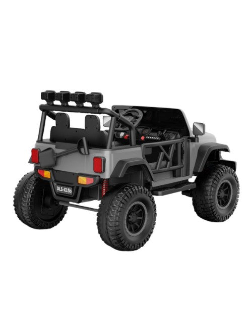 Monster Jeep 24V Ride-On Car 2-Seater – 4x4 Electric Off-Road Vehicle with 4 x 200W Motors, Lifted - Grey