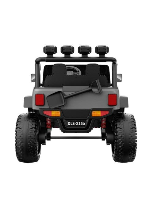 Monster Jeep 24V Ride-On Car 2-Seater – 4x4 Electric Off-Road Vehicle with 4 x 200W Motors, Lifted - Grey