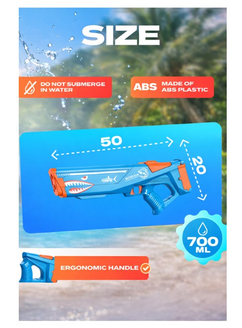 Automatic Shark Electric Water Playset Water Gun KC510 - Asst Colours