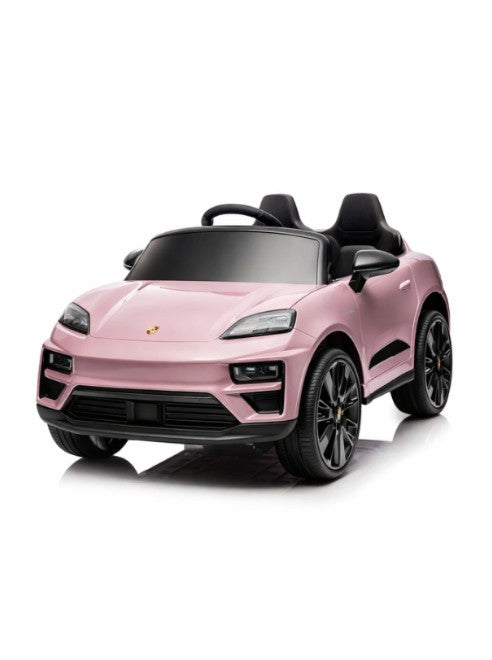 Porsche Macan 12V Ride-On Car for Kids Dual Motor EVA Wheels Leather Seat Parental Remote, Pink