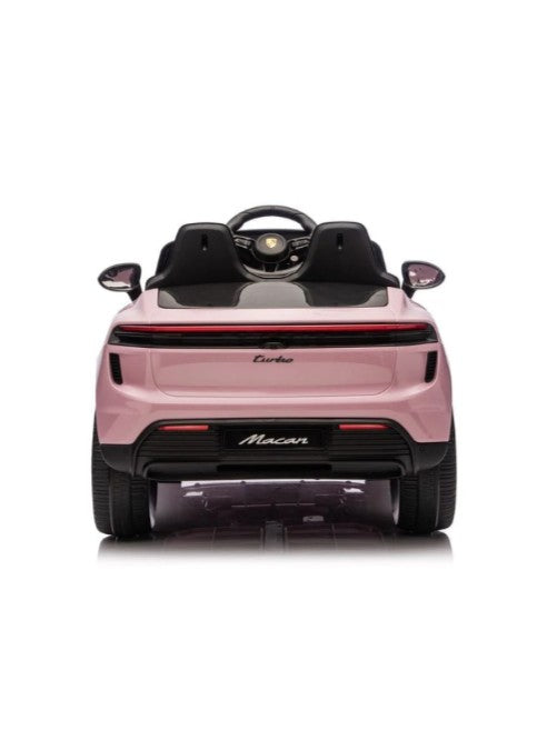 Porsche Macan 12V Ride-On Car for Kids Dual Motor EVA Wheels Leather Seat Parental Remote, Pink